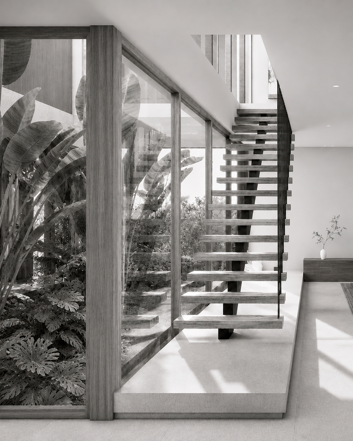 Vivienda unifamiliar — visualización arquitectónica